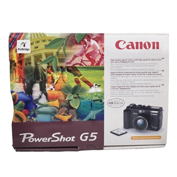 Canon Powershot G5 Digital Camera Complete WORKS Manuals Camera Bag OPEN BOX - Picture 4 of 5